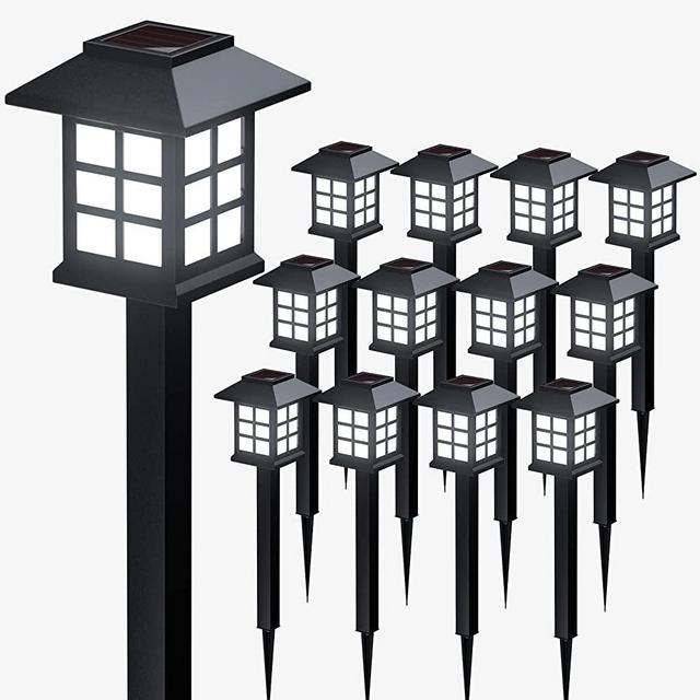 Solar Outdoor Lights, 12 Pack Waterproof Solar Pathway Lights, 10 Hrs Long-Lasting LED Landscape Lighting Solar Garden Lights, Solar Lights for Walkway Path Driveway Patio Yard & Lawn