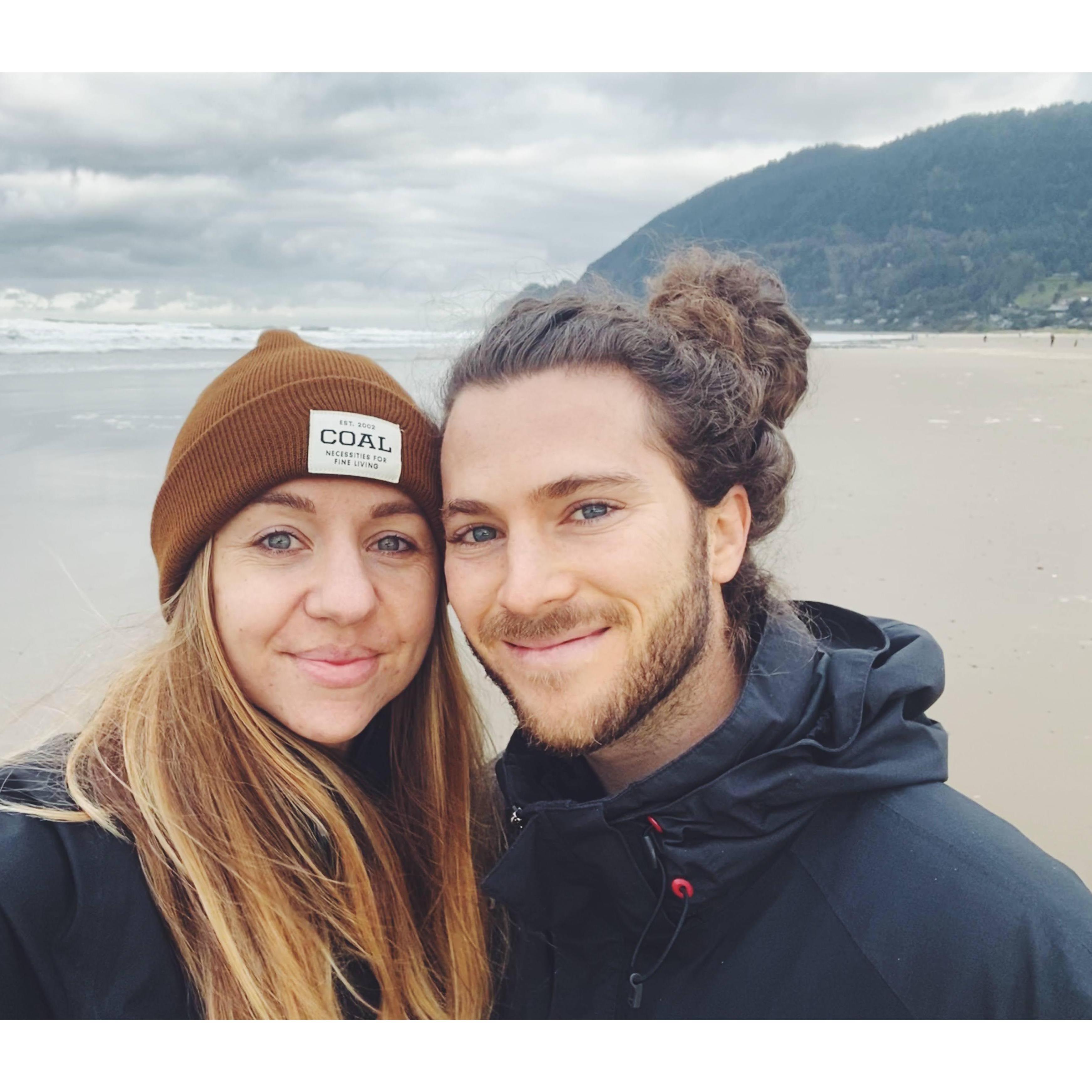 chelsea surprised nolan with a birthday trip to mazanita, oregon for a weekend away in a sleepy beach town