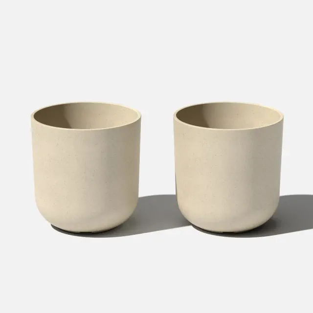 Veradek Mason Series Kona 10" Plastic-Stone Planter 2-Pack Sand