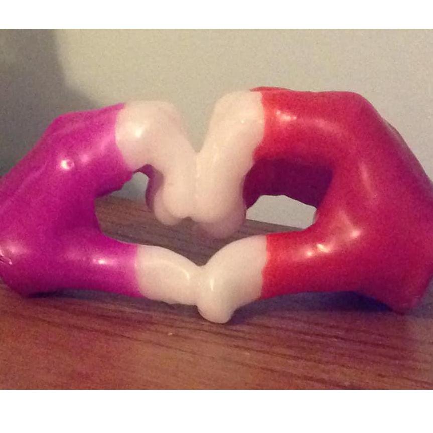 The hand wax mold of both our hands
