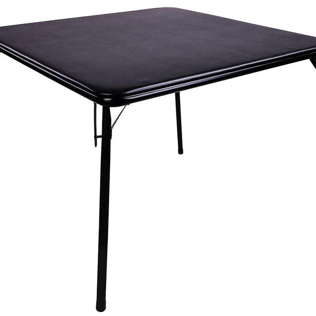 Signature Square 36-Inch Folding Card Table Collapsible Legs for Portability and Storage Vinyl Upholstery