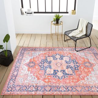 Maris Ornate Medallion Washable Area Rug