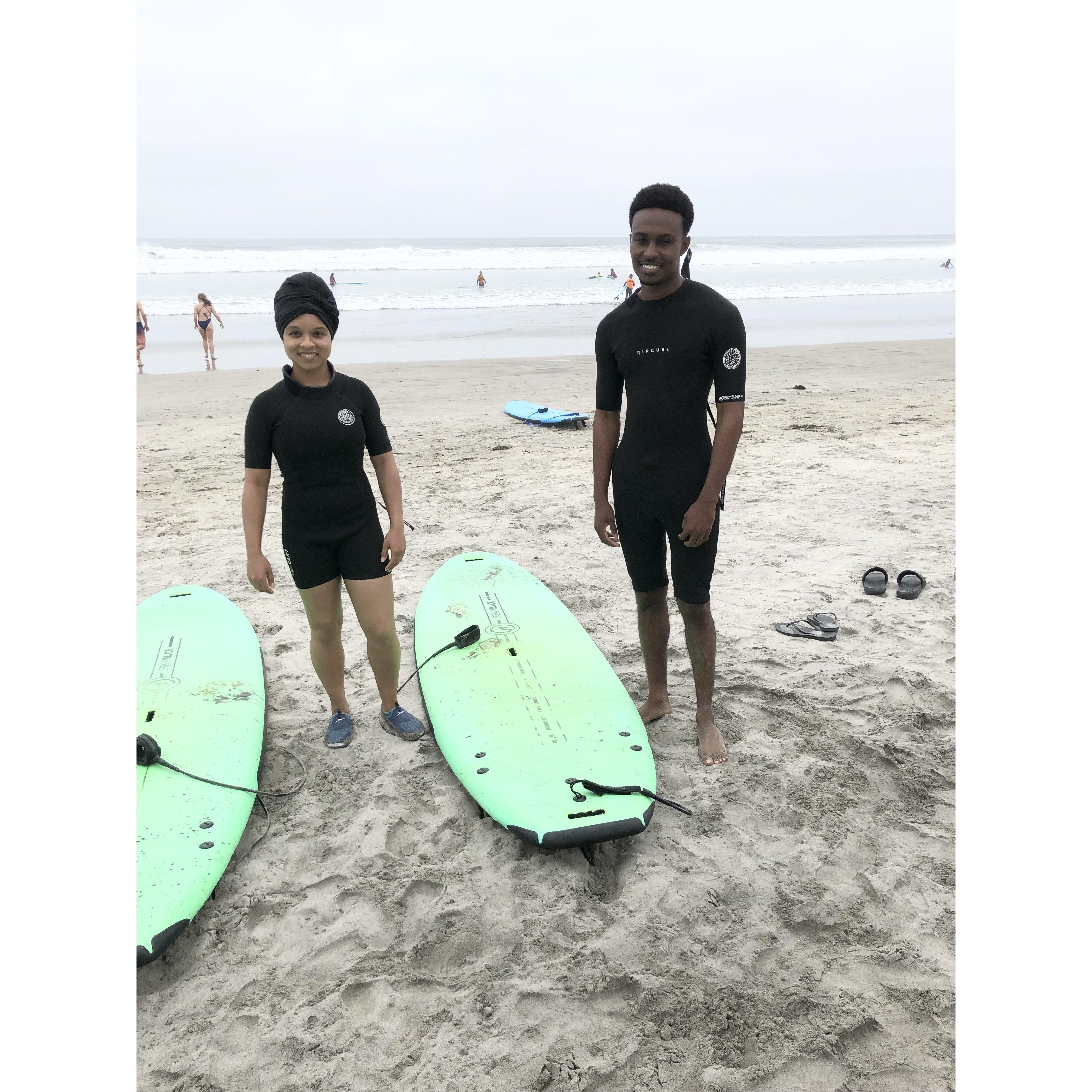 First surfing lessons