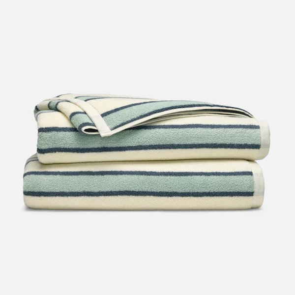 Super-Plush Turkish Cotton Bath Sheets Striped Silver Sage