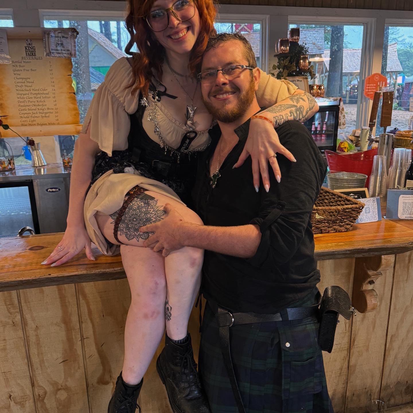 A tavern wench and her best customer..