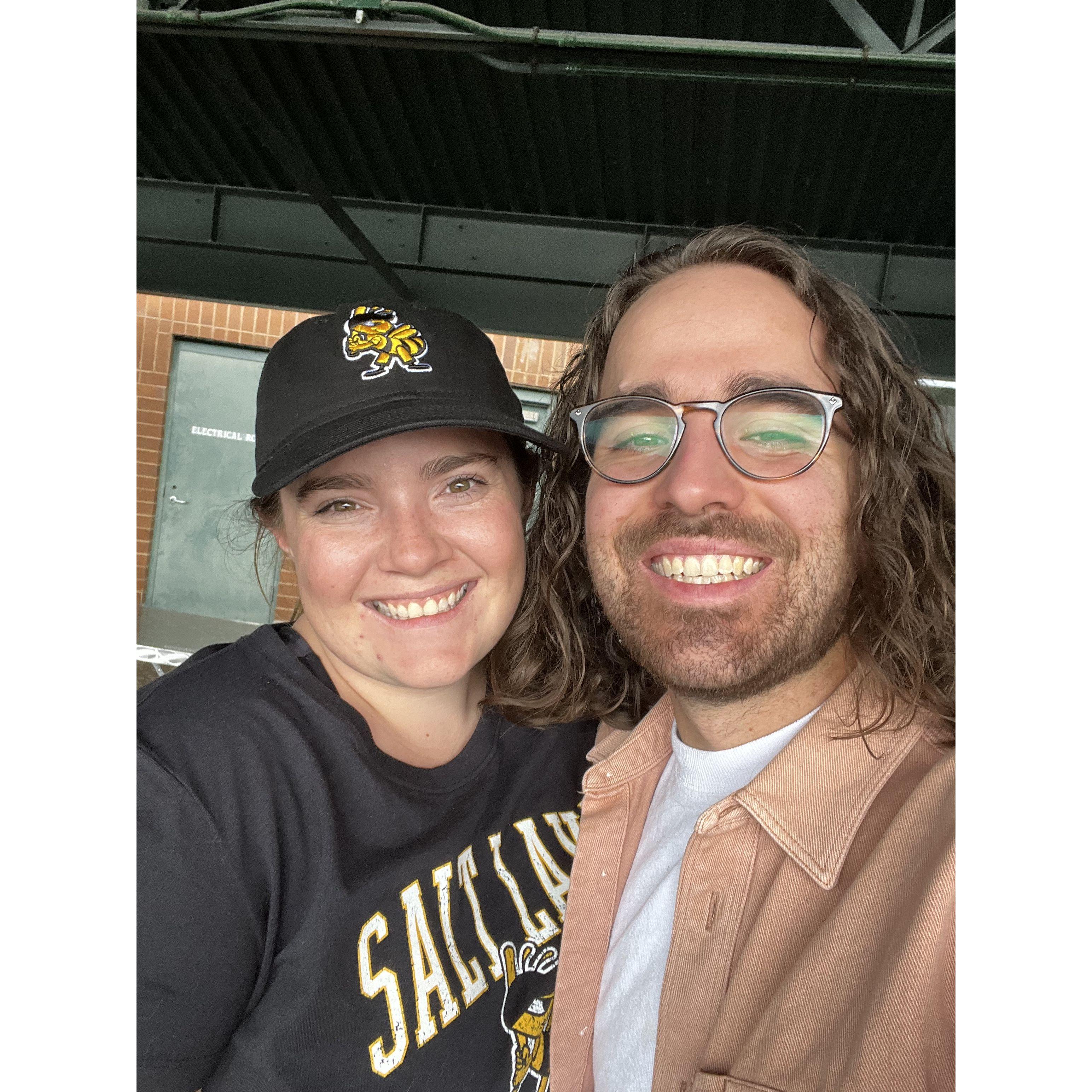 Our 5 year anniversary celebrating with brunch at the SLC bee's game (2023)!