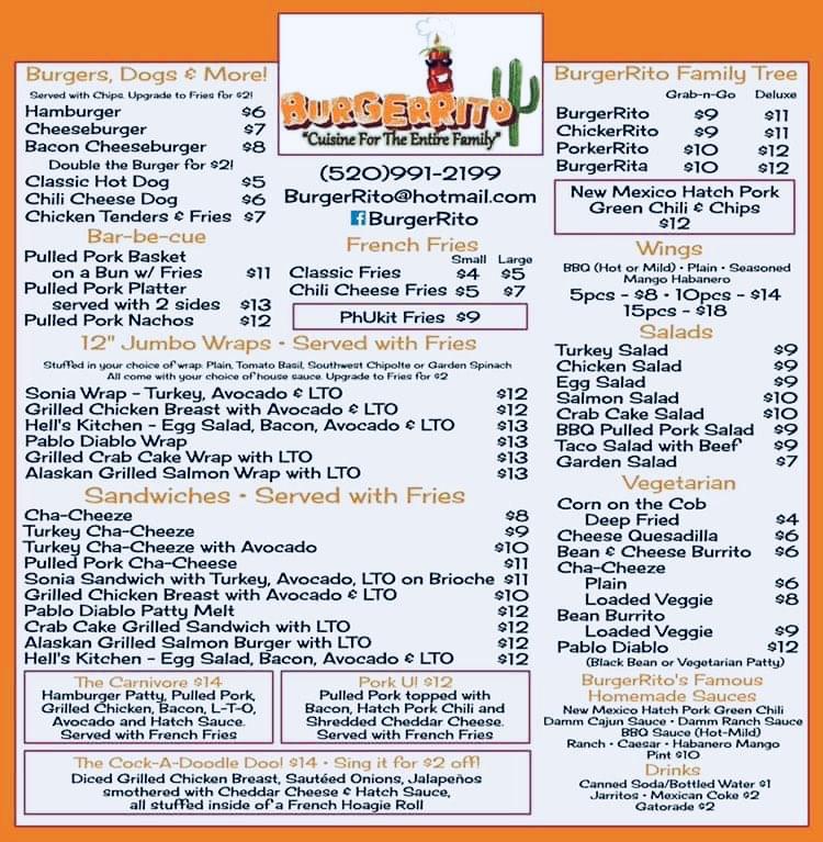 The food truck menu for the wedding! If you want to look it over before then😊😊