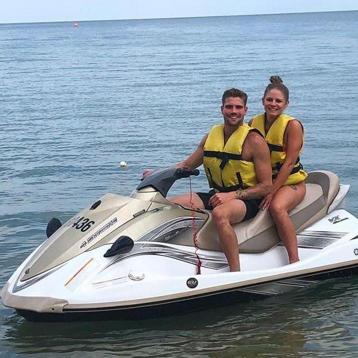 When Charlie nearly killed them both on a jetski in Bulgaria