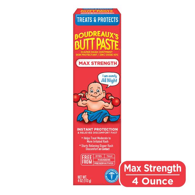 Boudreaux's Butt Paste Maximum Strength Diaper Rash Cream - 4 oz Tube