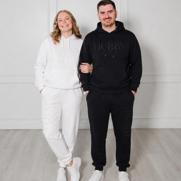 WIFEY + HUBBY Hoodies & Joggers Set (3D Puff)