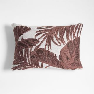 Jacquard Palm Leaf Outdoor Throw Pillow