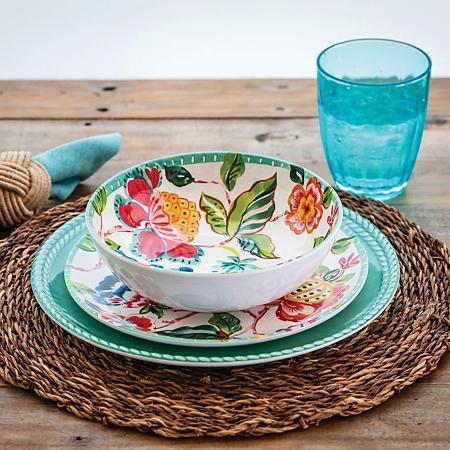 Member's Mark 18-Piece Melamine Dinnerware Set - Spring Floral