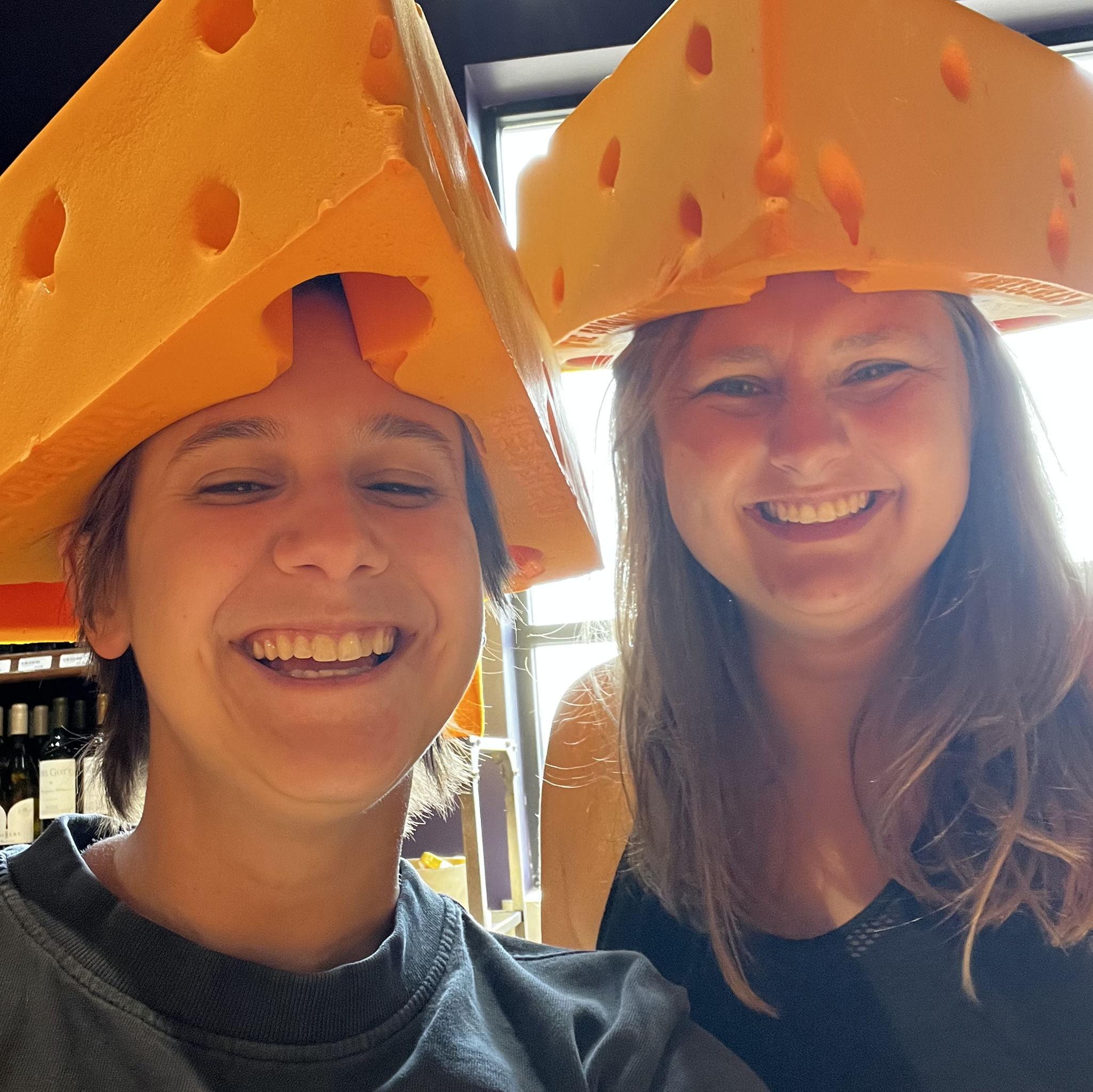 A cheesehead pit stop after visiting Hannah's family in Wisconsin