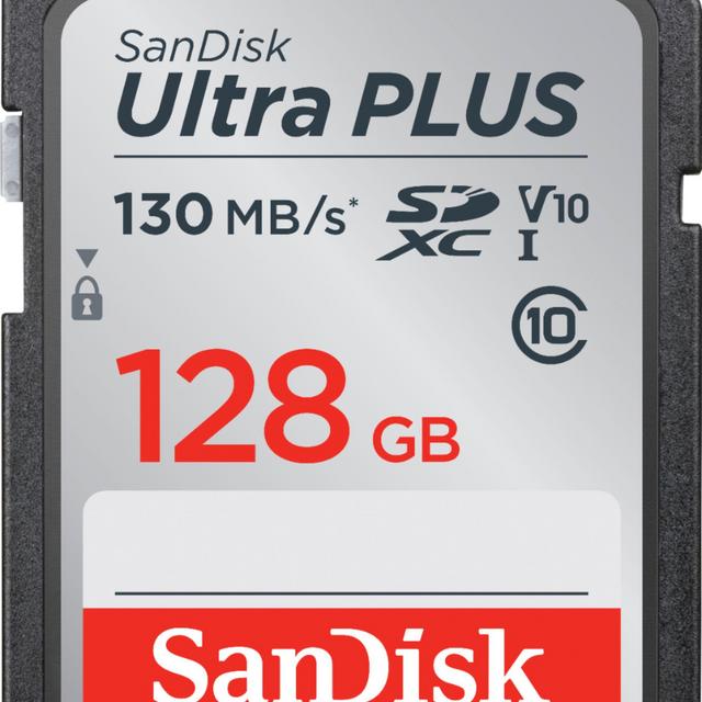 SanDisk - Ultra Plus 128GB SDXC UHS-I Memory Card