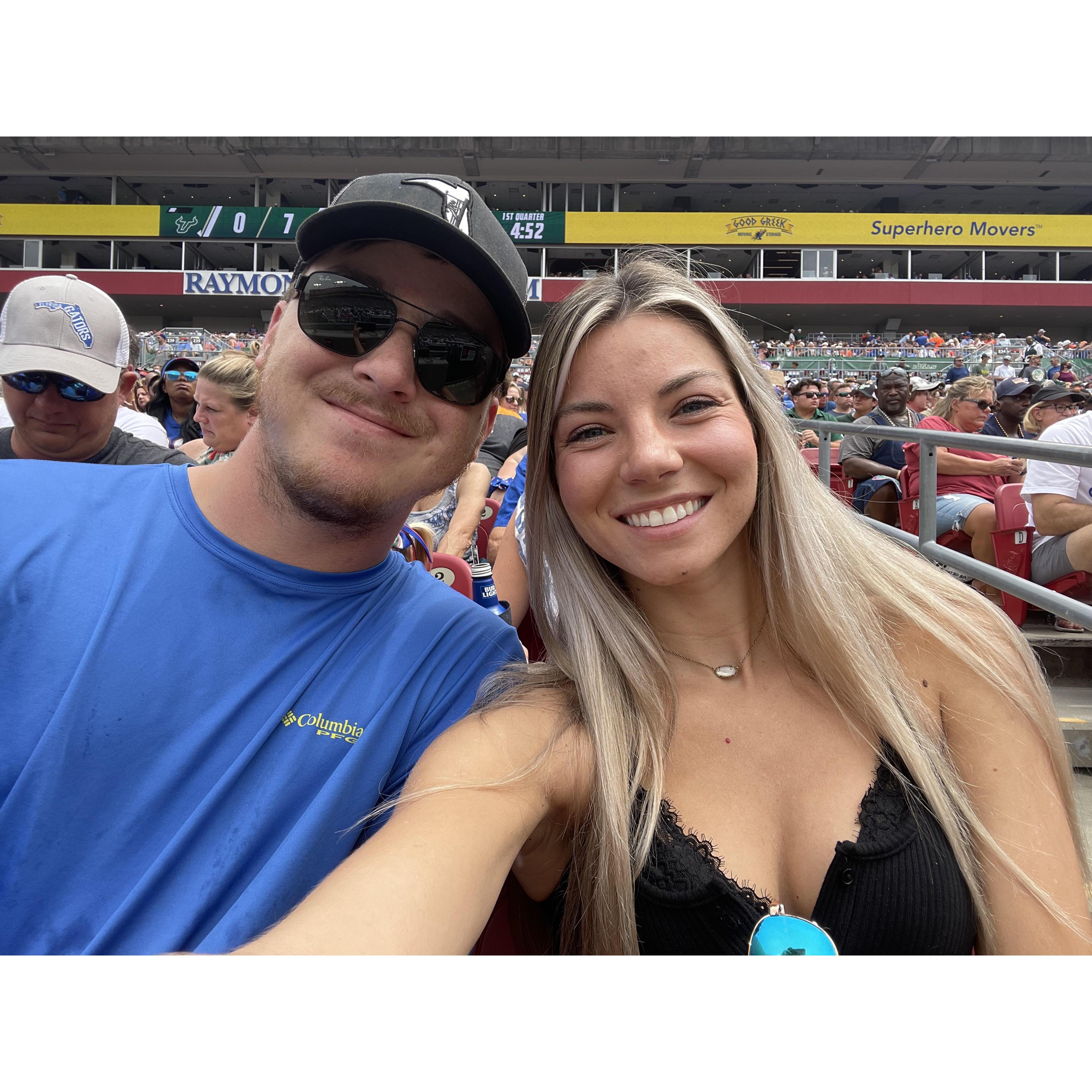 First row at Raymond James Stadium for the FL Gators football game..chomp chomp