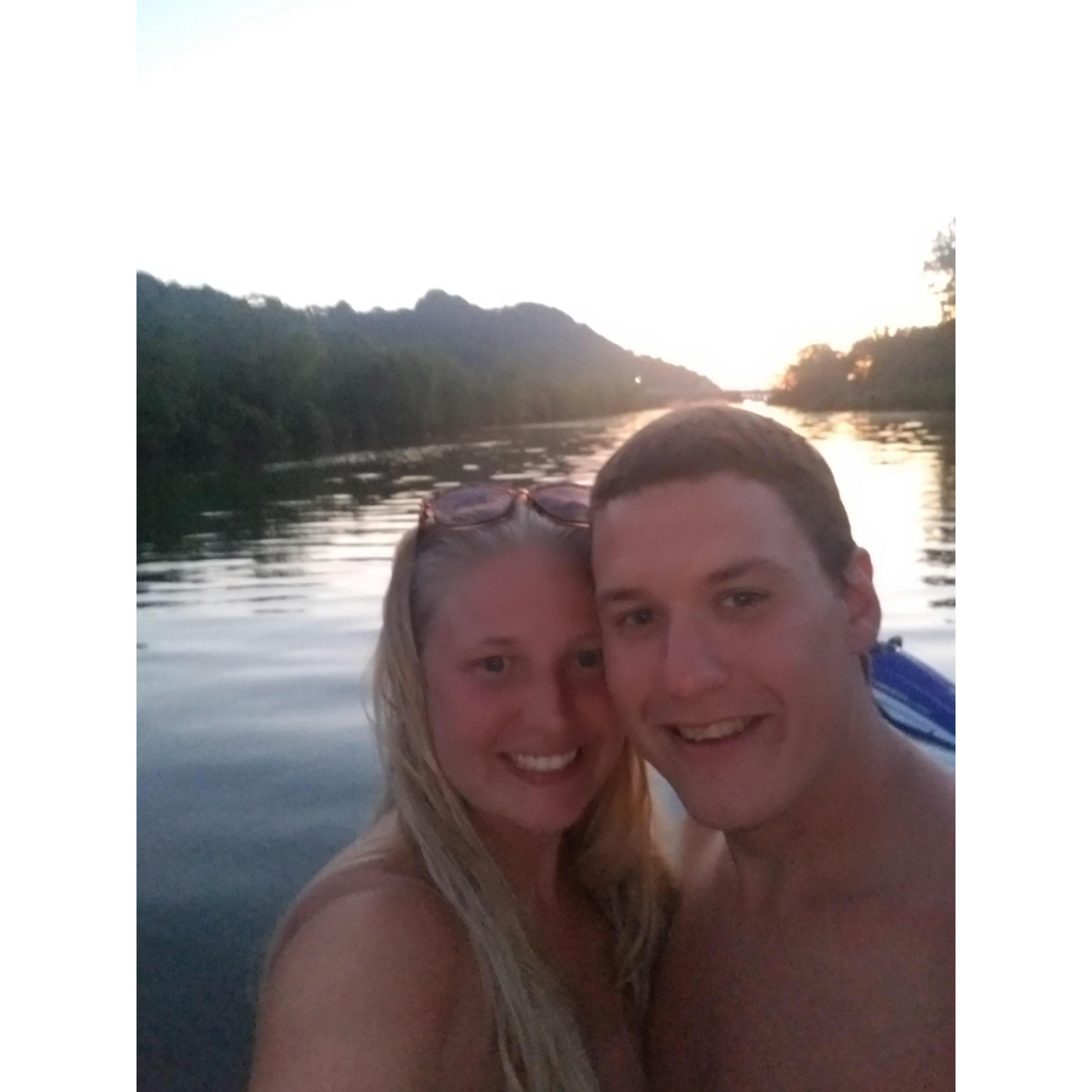 Sunset picture on the boat