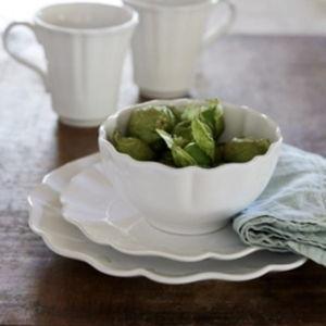 Costa Nova Rosa Dinner Plates (White), Set of 4