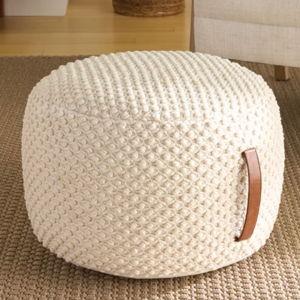 Nourison Cotton Woven Looped Pouf
