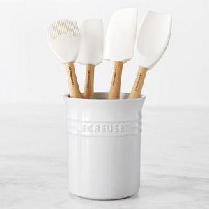 Le Creuset 5-Piece Utensil Set with Crock, White