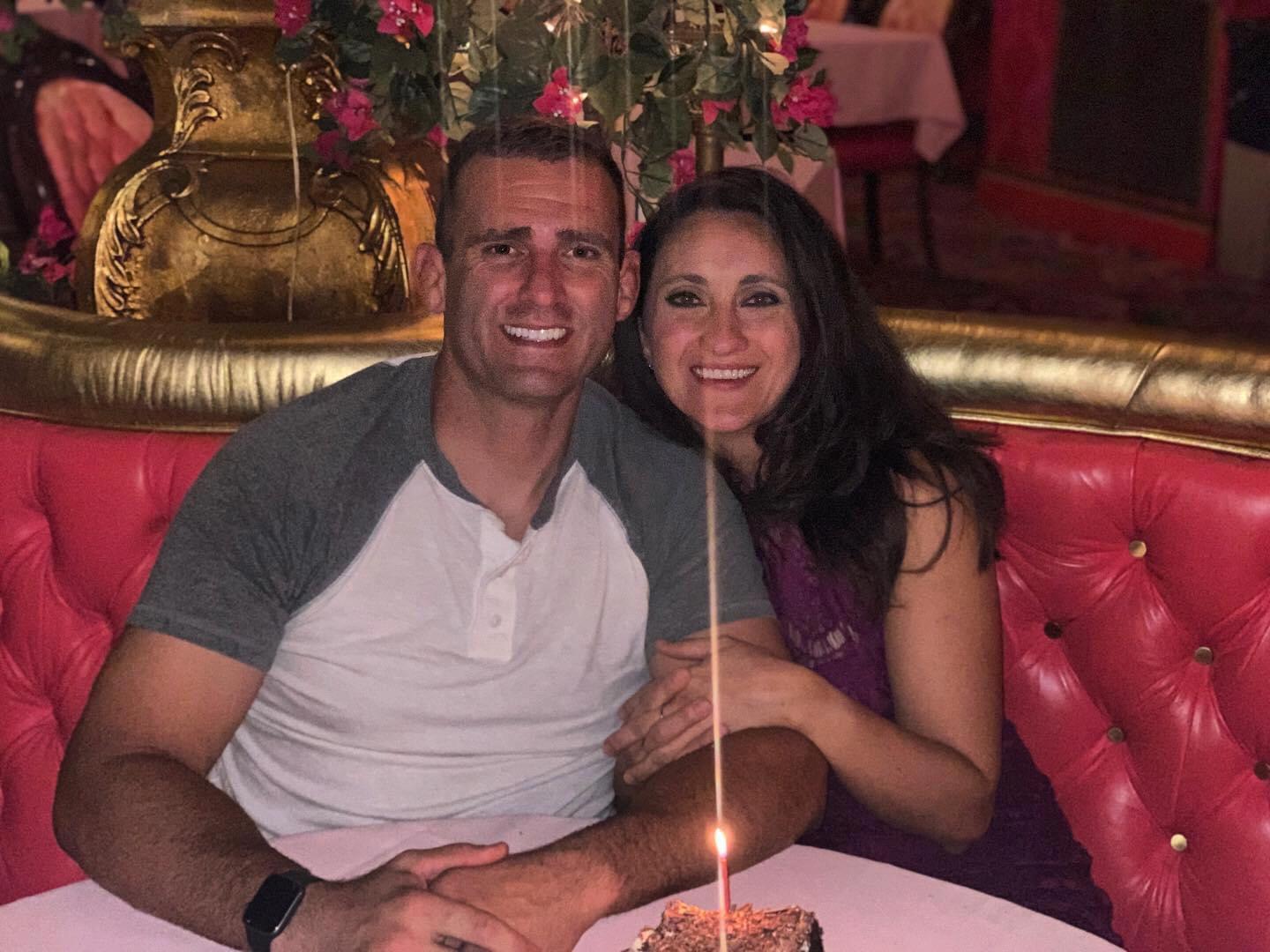 Celebrating Gina's birthday at the Madonna Inn! Same place as the wedding!