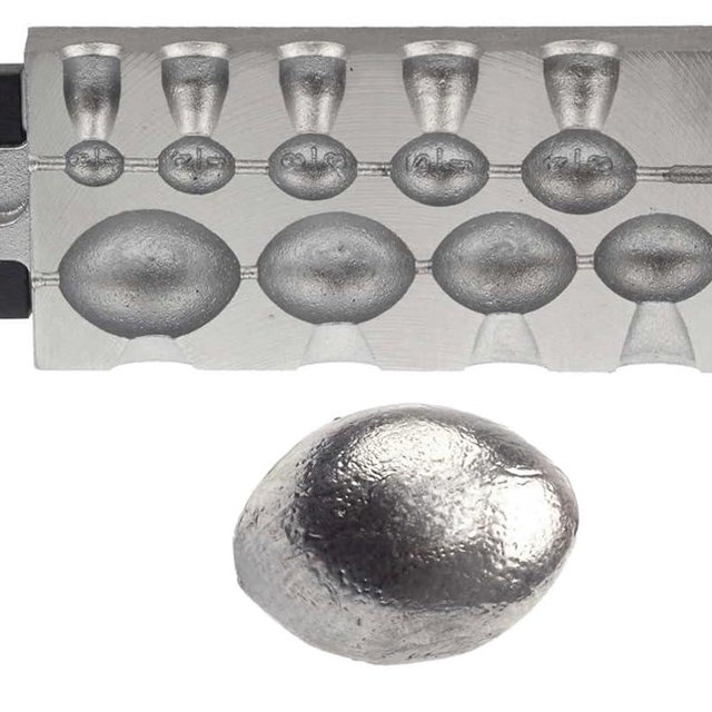 Do-It Egg Sinker Mold 1/8, 1/4, 3/8, 1/2, 3/4, 1, 1 1/2, 2, 3oz (11 Cavity Total) One Pull Pin Included Do it Mold 1170 Egg Sinkers