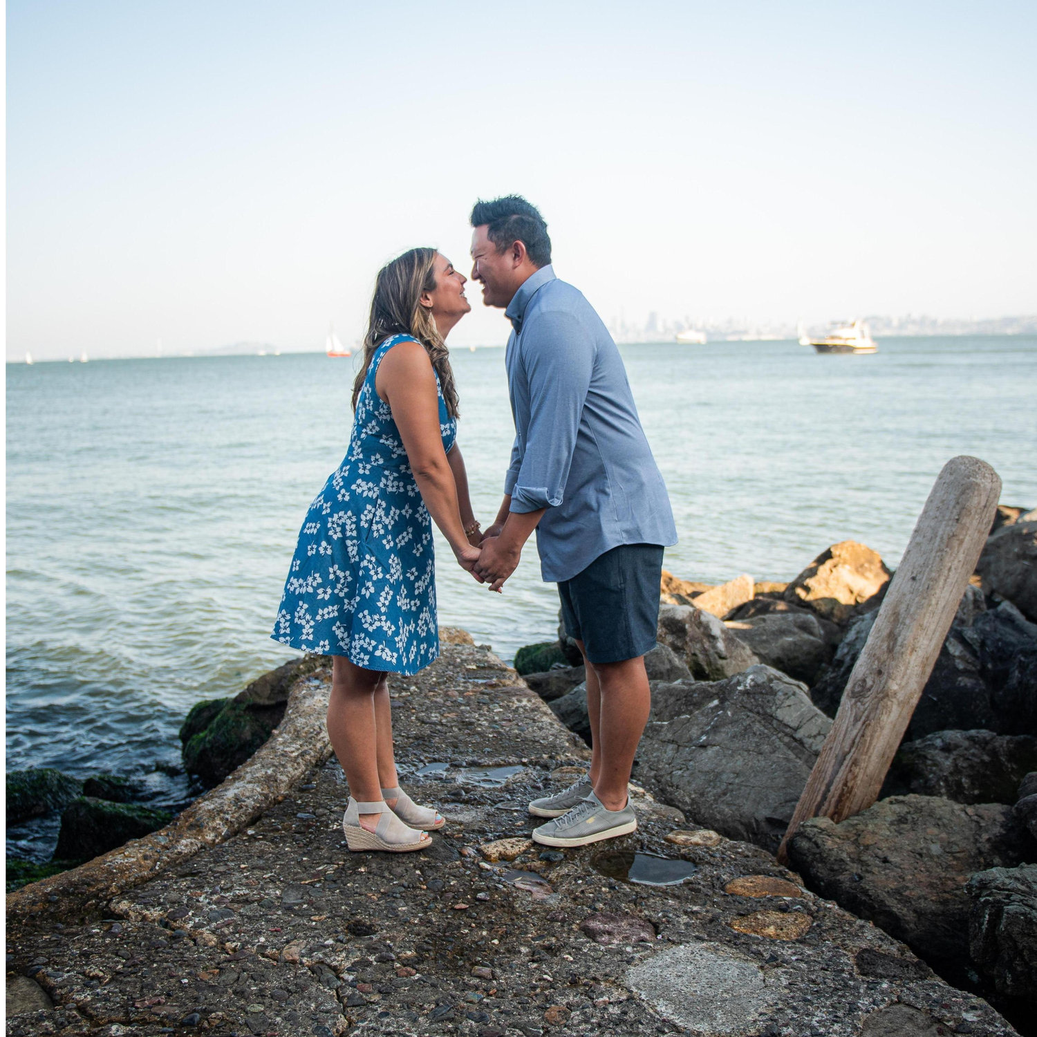 Having fun taking engagement photos!