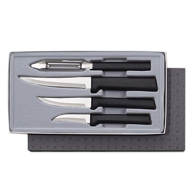 Rada Cutlery Meal Prep 4-Piece Paring Knife Gift Set – Stainless Steel Blades and Steel Resin Handles