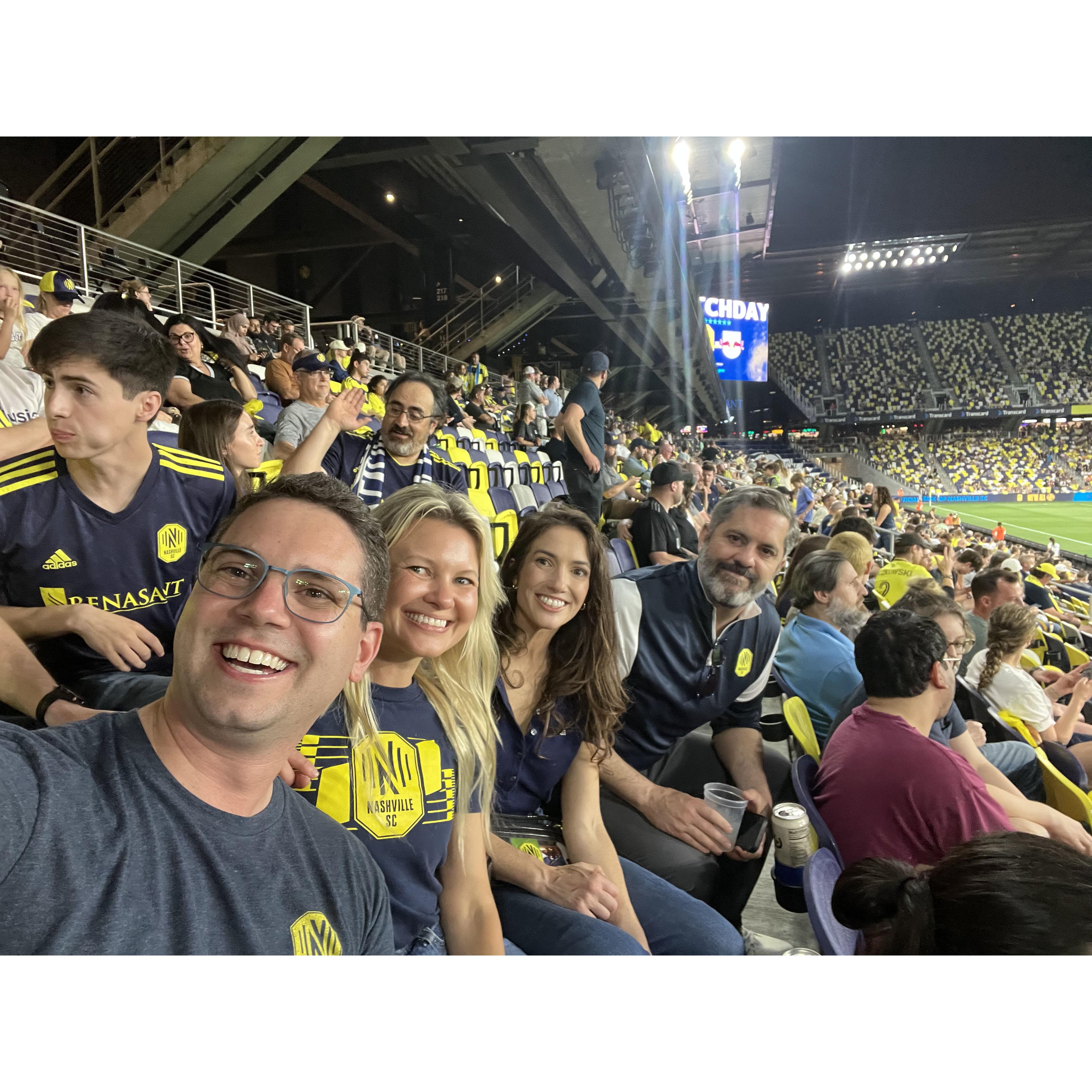 Soccer match with our friends Jonelle and Will