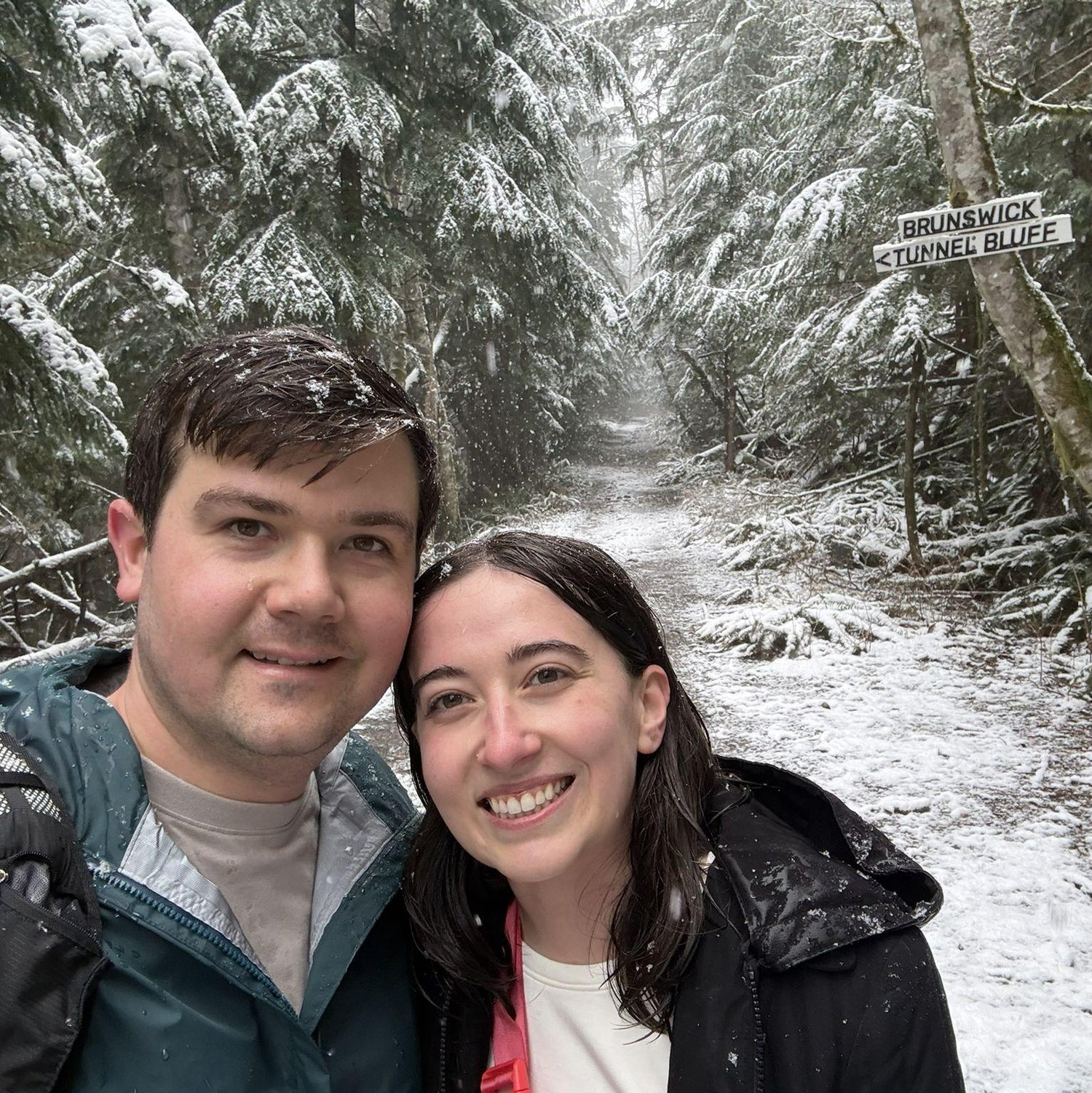 Surprise snow right before he got on one knee
