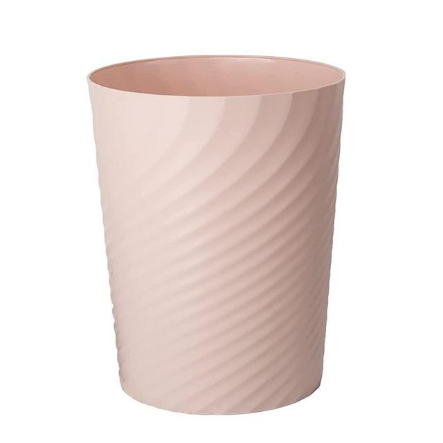 Plastic Trash Can Wastebasket, Garbage Container Basket for Bathrooms, Kitchens, Offices, Kids Rooms (Pink, 1 Pack)