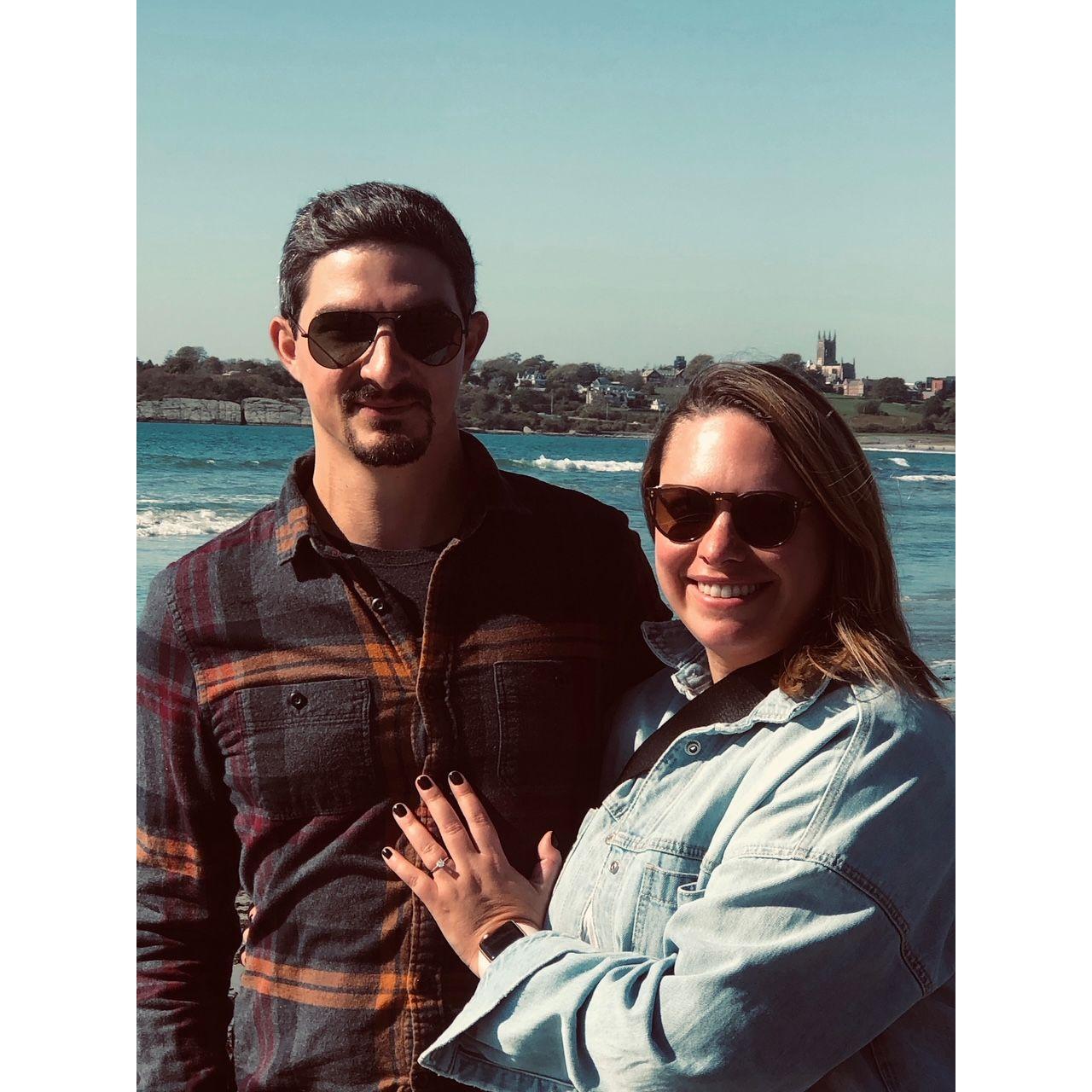 Our engagement! Second Beach, Newport.