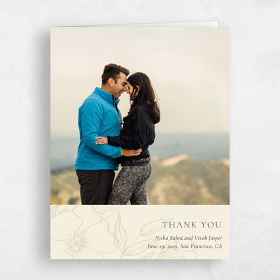 Butter, Beige Wedding Thank You - Cardinell Photo