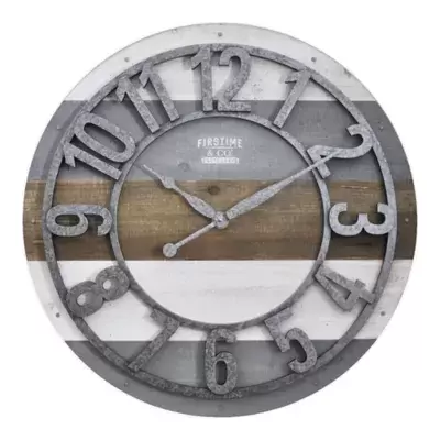 FirsTime® Shabby Planks Wall Clock in Rustic Gray