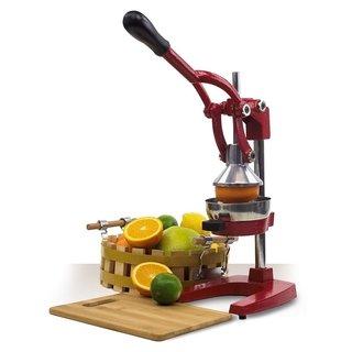 Cast Iron Manual Juicer Juice Press Lemon Citrus Juicer (Red)