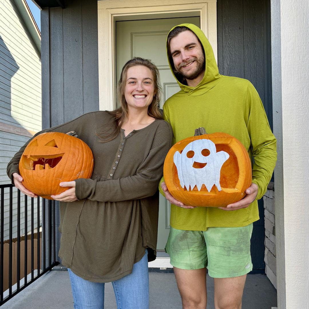 Our first time carving pumpkins together!