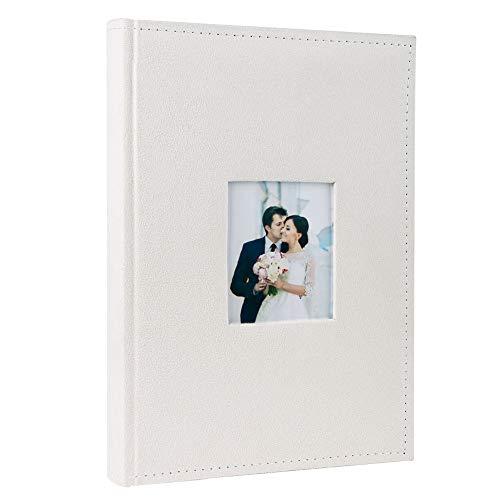FaCraft Wedding Photo Album 300 4x6 Horizontally with Memo Area and Fabric Cover (Ivory)
