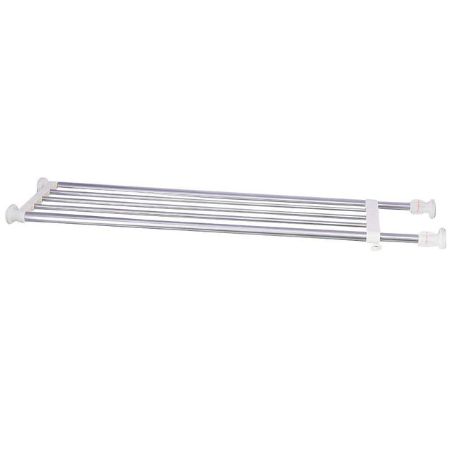BAOYOUNI Tension Closet Shelf Heavy Duty Organizer Rack Stainless Steel Expandable Storage Shelves Rod Ivory, 39.76-60.04 Inch