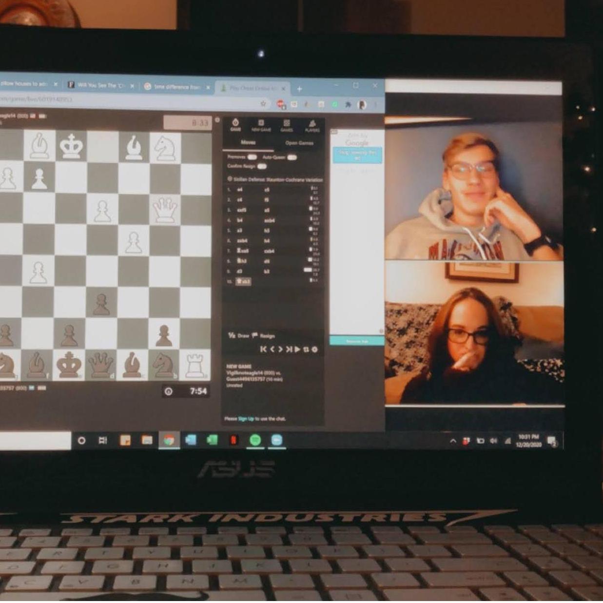 Proof of our Zoom dates where we'd spend hours playing chess