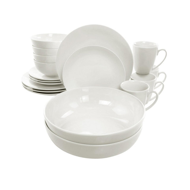 Elama Laura 32 Piece Porcelain Dinnerware Set with 2 Serving Bowls