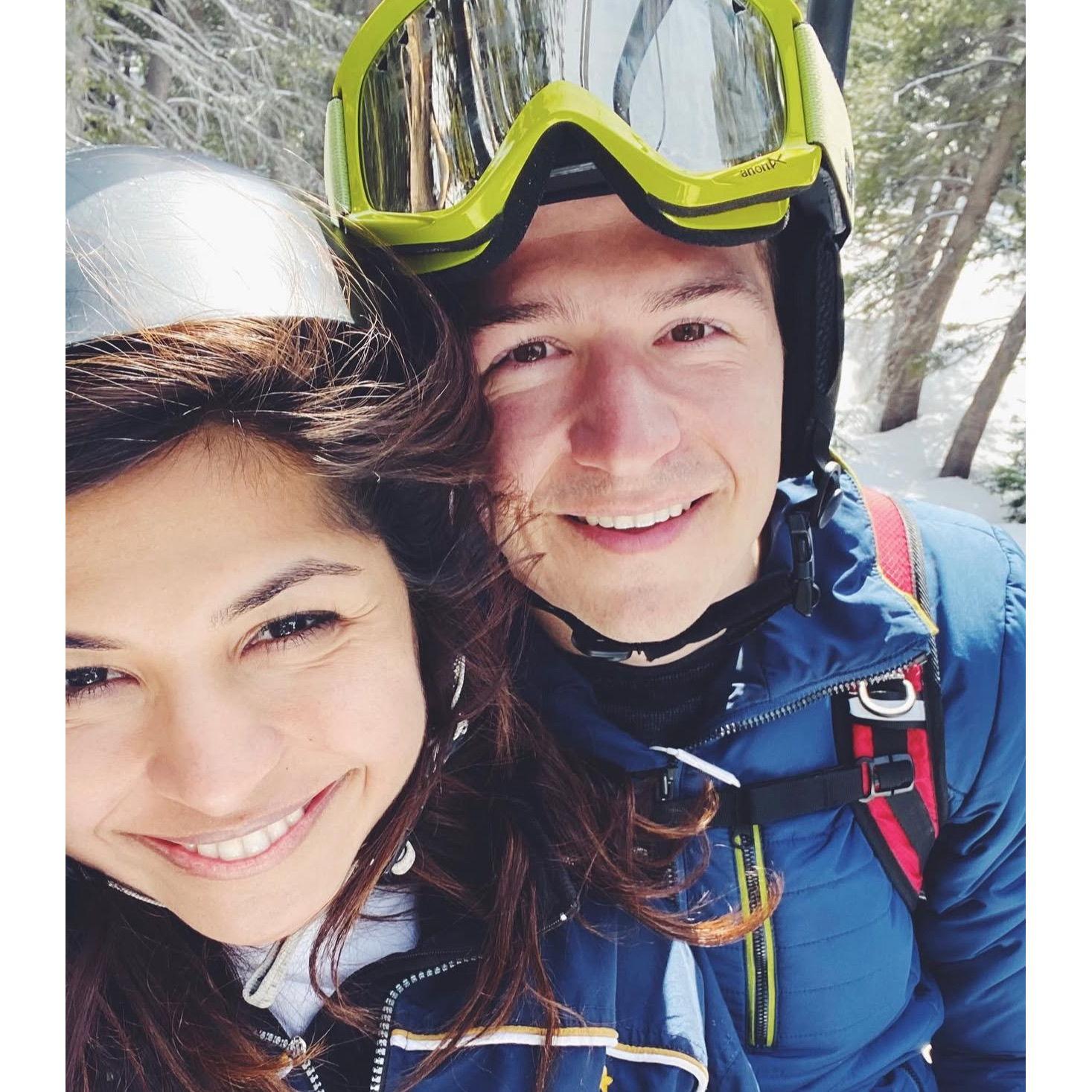 Our very first ski trip together in 2020 ...