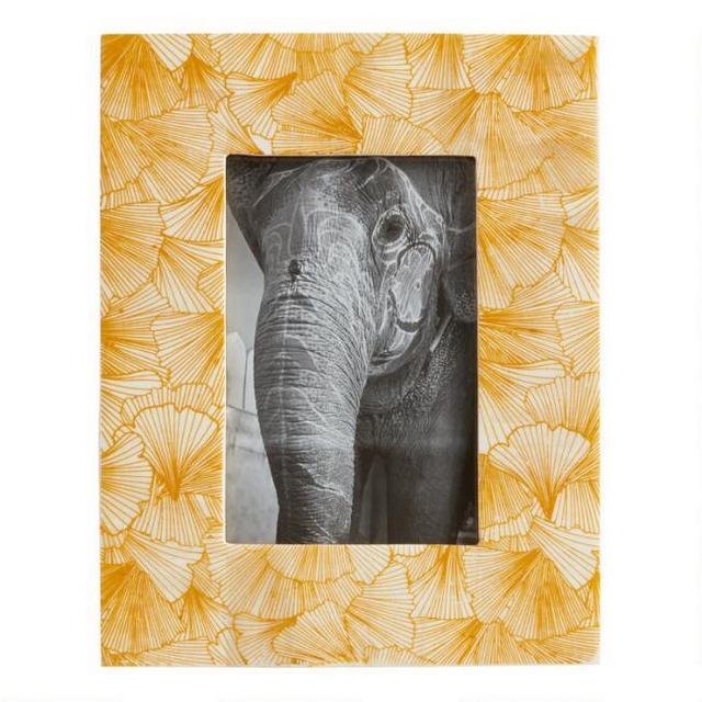 World Market - Mustard Yellow Gingko Leaf Bone Frame