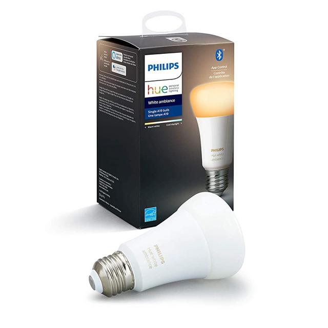 Philips Hue White Ambiance A19 LED Smart Bulb, Bluetooth & Zigbee compatible (Hue Hub Optional), Works with Alexa & Google Assistant – A Certified for Humans Device