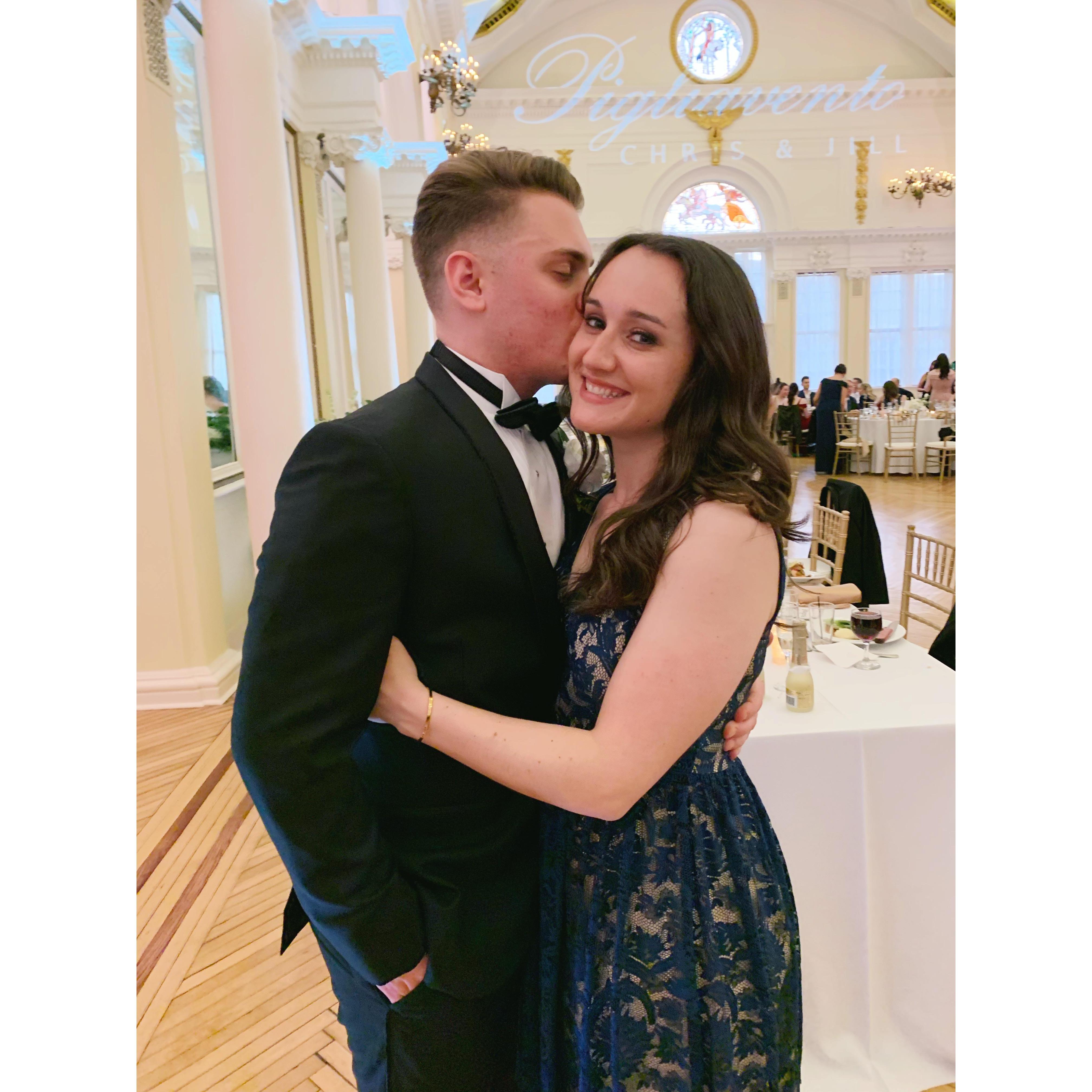 "Can't wait until the day he goes from groomsman to groom."