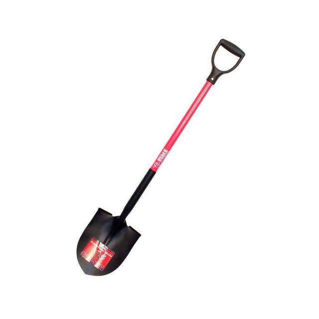 Bully Tools 32510 14-Gauge Round Point Shovel with Fiberglass Handle (D-Grip)