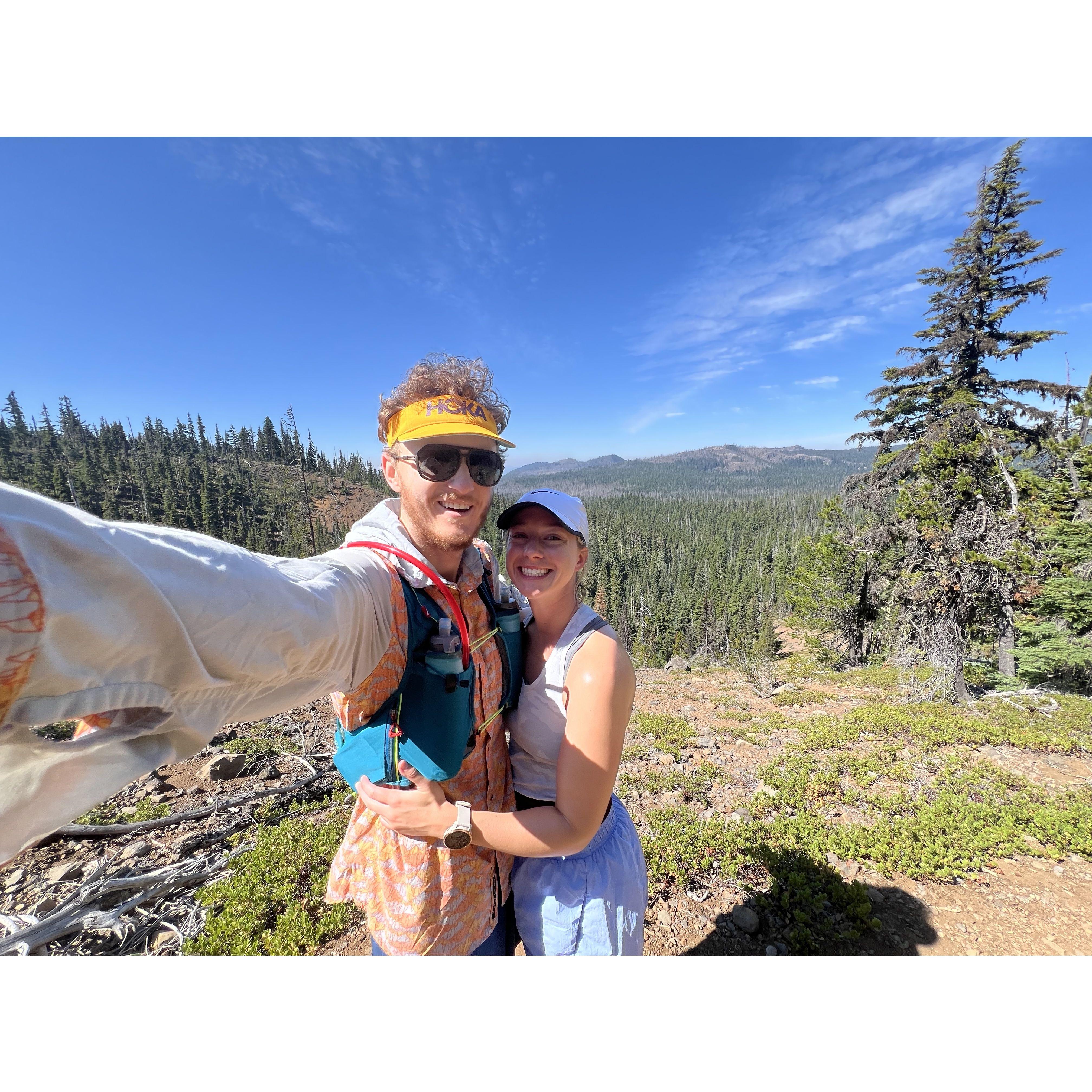 Trail run near Bend, OR when Bridget visited Steve during his PCT hike
