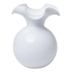 Hibiscus Glass White Medium Fluted Vase
