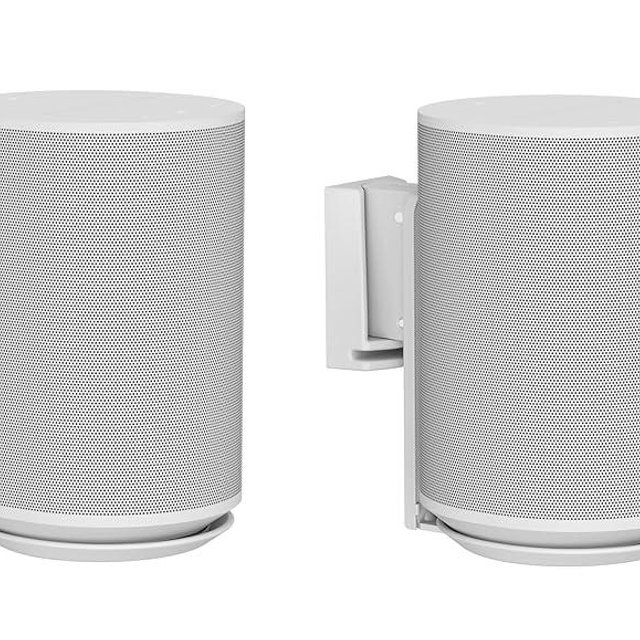 ynVISION.DESIGN Adjustable Wall Mount Compatible with Sonos ERA 100 or Era 100 SL Speakers - Includes All Mounting Hardware and Anchors for Drywall, Wood Stud, and Concrete - White 2 Pack