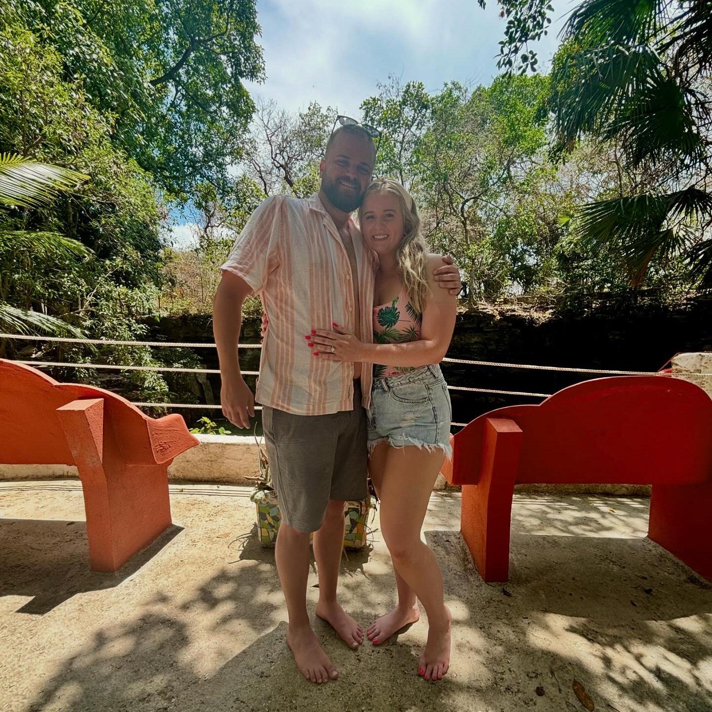 Right after Zach proposed! Went for a horseback ride through the jungle, and then he popped the question right before we swam in a cenote.