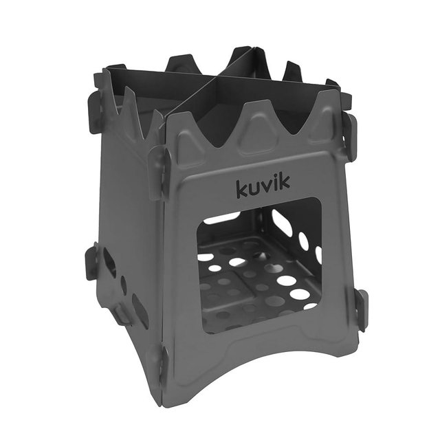Kuvik Titanium Wood Stove - Ultralight and Compact Stove for Backpacking, Camping, and Survival