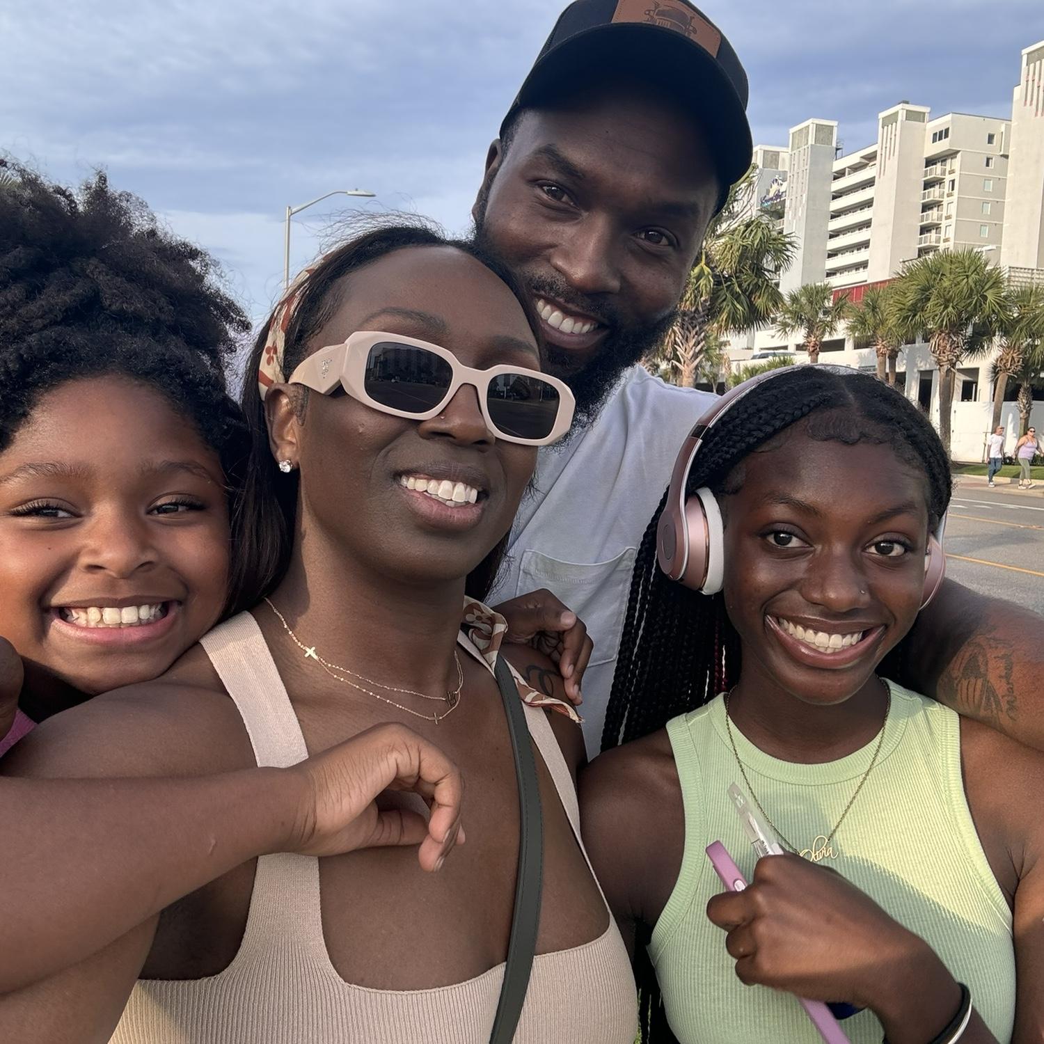 Will, the girls, Olivia & Penelope and myself at the beach.